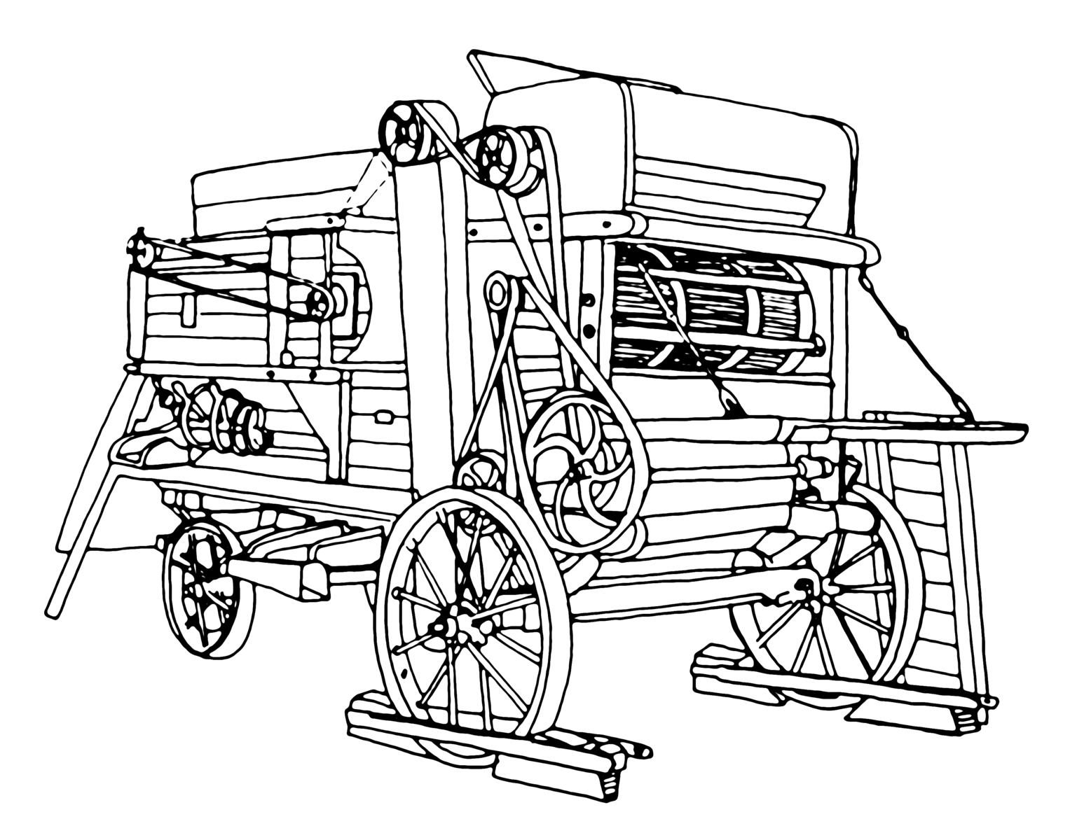 Vylušťovač jetele, kresba z Encyklopedie strojů a nářadí
